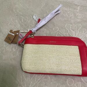BNWT Orange & Off White Caprisa Wristlet